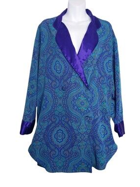 Victoria's Secret Gold Label Vintage Paisley Sleep Shirt Women's Size Medium